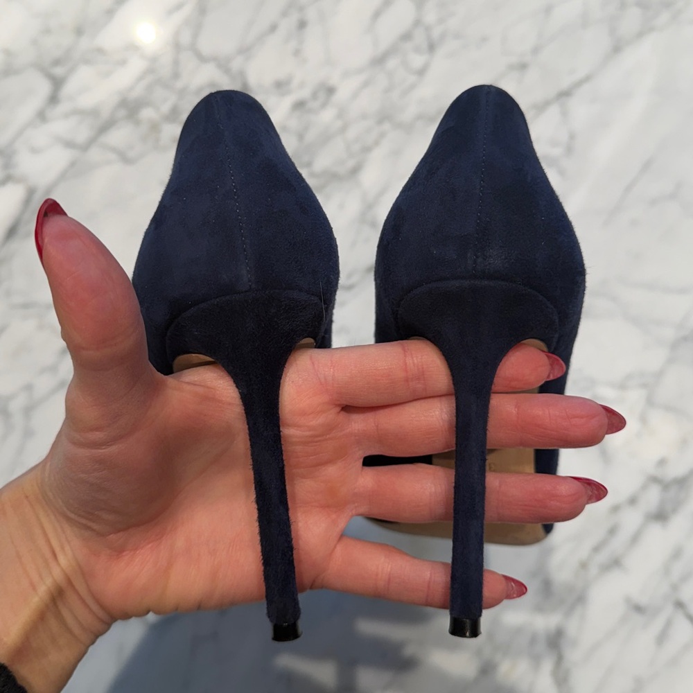 JIMMY CHOO Romy 100 Suede Pumps,
Navy Blue 38.5 - Picture 9 of 17